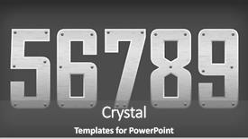  Presentation with letters - PPT theme featuring black platinum - metal letters and symbols background and a gray colored foreground