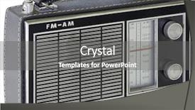  Presentation with transistor - Slide deck enhanced with black portable transistor radio isolated with clipping path background and a gray colored foreground