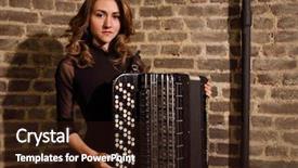  Presentation with accordion - Beautiful PPT layouts featuring black poses with chromatic accordion backdrop and a wine colored foreground