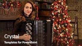  Presentation with accordion - Colorful PPT theme enhanced with black poses with chromatic accordion backdrop and a wine colored foreground