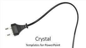  Presentation with power plug - Presentation theme consisting of black power - electric plug isolated background and a white colored foreground