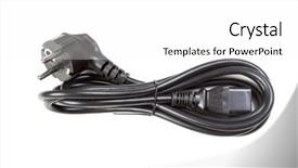  Presentation with electric - Slide set consisting of black power - electric plug isolated background and a white colored foreground