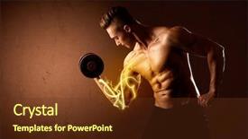 Presentation with weight lifting - Audience pleasing theme consisting of black power - muscular body builder lifting weight backdrop and a  colored foreground