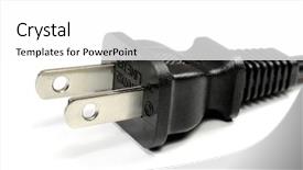 Presentation with power plug - Colorful presentation design enhanced with black power plug backdrop and a white colored foreground