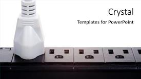  Presentation with power plug - Beautiful PPT theme featuring black power strip with empty backdrop and a white colored foreground