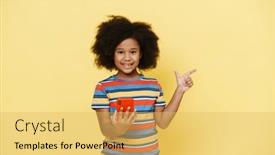  Presentation with black yellow - Presentation design having black-preteen-girl-pointing-finger background and a yellow colored foreground