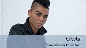  Presentation with transgender pride - PPT theme with black pride - portrait of transgender woman standing background and a light blue colored foreground