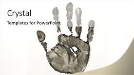  Presentation with hand print - Amazing theme having black print of hand backdrop and a  colored foreground