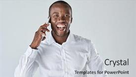  Presentation with black males business - PPT theme having entreprenual - black professional business man laughing background and a light gray colored foreground