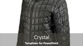  Presentation with puffer - PPT layouts having black-puffer-jacket-on-invisible background and a dark gray colored foreground