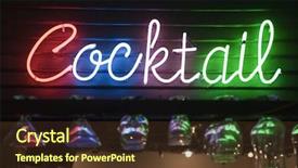  Presentation with mocktails and cocktail - Slides consisting of black purple - motley cocktail inscription background and a tawny brown colored foreground