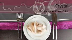  Presentation with cutlery easter table setting - Slide deck having mount fuji and lake motosu background and a ocean colored foreground