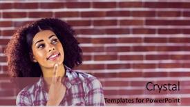  Presentation with black woman - Slide set having black race - attractive young woman smiling background and a  colored foreground