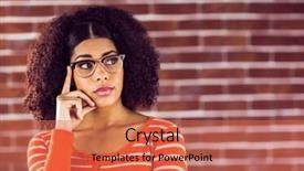  Presentation with thinking - Presentation theme consisting of black race - attractive young woman thinking background and a  colored foreground