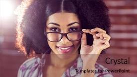  Presentation with glasses - Cool new PPT layouts with black race - portrait of attractive hipster posing backdrop and a  colored foreground