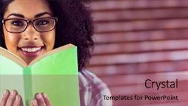  Presentation with brick - PPT layouts having black race - portrait of attractive smiling hipster background and a  colored foreground