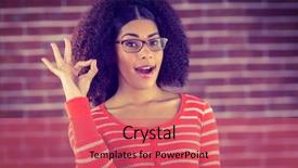  Presentation with brick - PPT layouts consisting of black race - portrait of attractive young woman background and a  colored foreground