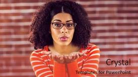  Presentation with kiss - Theme consisting of black race - portrait of attractive young woman background and a red colored foreground