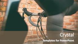  Presentation with black cat in front - PPT theme enhanced with black race bike in front background and a coral colored foreground