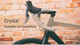  Presentation with bike - Presentation design consisting of black race bike in front background and a lemonade colored foreground