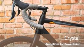  Presentation with bike - Slide deck consisting of black race bike in front background and a coral colored foreground