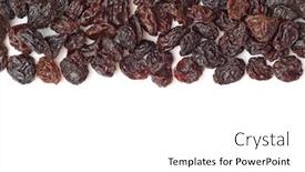  Presentation with fruits - Colorful slides enhanced with black-raisins-sultana-dried-fruits backdrop and a white colored foreground