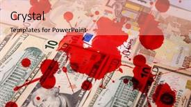  Presentation with banknotes - PPT layouts featuring black red tax - money banknotes with bloodstains background and a coral colored foreground