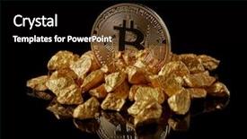  Presentation with gold nugget - Colorful PPT theme enhanced with shot of bitcoin with gold backdrop and a black colored foreground
