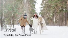  Presentation with black road - Slide set consisting of black-retriever-playing-with-group background and a sky blue colored foreground