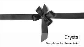  Presentation with tie - Beautiful presentation featuring black ribbon bow isolated backdrop and a white colored foreground