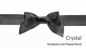  Presentation with tie - Theme featuring black ribbon bow isolated background and a white colored foreground
