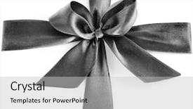  Presentation with black - Audience pleasing PPT theme consisting of black ribbon isolated on white backdrop and a light gray colored foreground