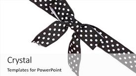  Presentation with black dot - Cool new presentation theme with black ribbon with dots isolated backdrop and a white colored foreground
