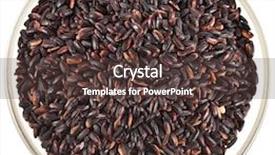  Presentation with rice - Beautiful PPT theme featuring black rice heap in glass backdrop and a tawny brown colored foreground