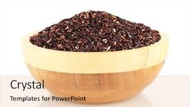  Presentation with brown rice - Theme consisting of black rice in a brown background and a coral colored foreground