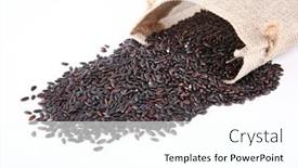 Presentation with rice - Presentation design with black-rice-in-the-sack background and a white colored foreground
