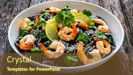  Presentation with noodles - PPT layouts with black-rice-noodles-with-fried background and a tawny brown colored foreground