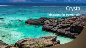  Presentation with rock - Amazing PPT theme having black rocks rarotonga cook islands backdrop and a ocean colored foreground