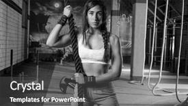  Presentation with black girl - Beautiful presentation design featuring black rope and fit muscle backdrop and a dark gray colored foreground
