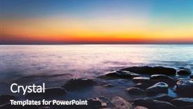  Presentation with tropical beach sunset - Colorful slide deck enhanced with black sand - tropical beach at beautiful sunset backdrop and a dark gray colored foreground