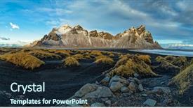  Presentation with beautiful nature - Theme having black sand - vestrahorn stockknes mountain range iceland background and a wine colored foreground