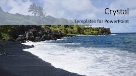  Presentation with maui - Theme consisting of black sand beach in maui background and a light blue colored foreground