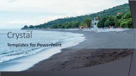  Presentation with bali - Colorful PPT theme enhanced with black sand beach of amed in bali indonesia backdrop and a light blue colored foreground