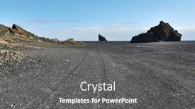  Presentation with iceland - PPT theme featuring black-sand-landscape-in-iceland background and a gray colored foreground