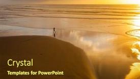  Presentation with sunset beach - Colorful slide deck enhanced with black-sand-of-muriway-beach backdrop and a tawny brown colored foreground