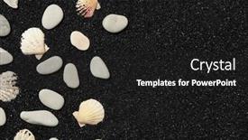  Presentation with sea shells - PPT theme featuring black-sand-with-sea-shells background and a black colored foreground