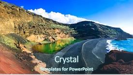  Presentation with beach sands - Amazing theme having tropical volcano - el golfo with unique lago backdrop and a ocean colored foreground