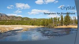  Presentation with yellowstone - Colorful slide set enhanced with black sands geyser basin in the yellowstone national park usa backdrop and a light blue colored foreground