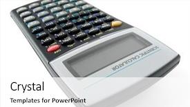  Presentation with scientific - Audience pleasing presentation theme consisting of black science technology - shallow dof scientific calculator closeup backdrop and a white colored foreground