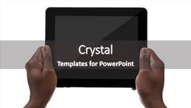  Presentation with hands holding black tablet - Colorful slide set enhanced with black screen - male hands holding a tablet backdrop and a dark gray colored foreground